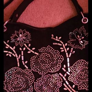 Black Western bling purse